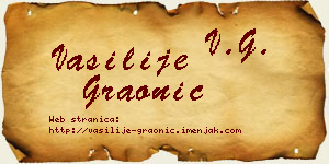 Vasilije Graonić vizit kartica